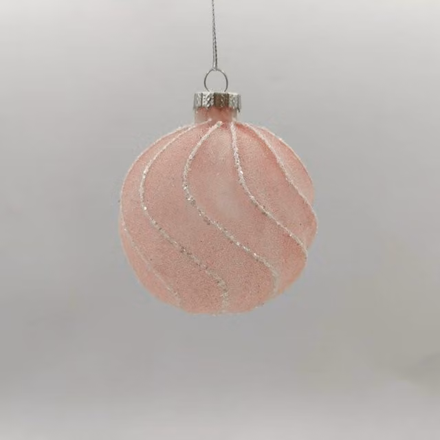 Bola de vidrio decorativa Twisted Giv Rse de Atmosphera en color rosa y diseño redondo de 80 mm