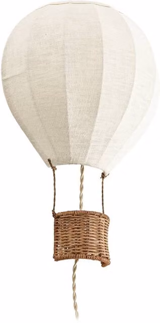 Aplique de pared infantil Aeris de Lindby en color beige con acabado de tejido y ratán, Altura: 44 cm