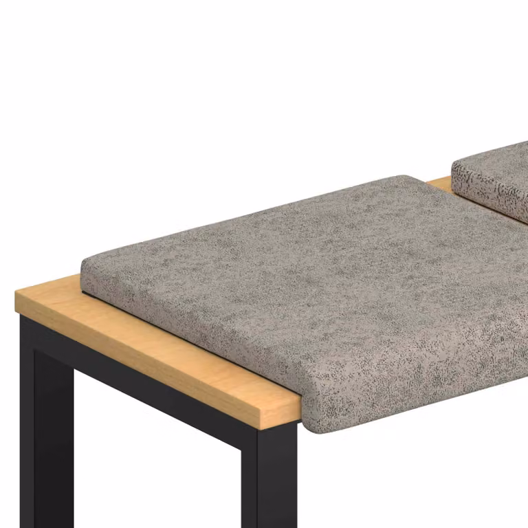 Set de 4 cojines para banco vidaXL de ante sintético con base antideslizante, color gris claro, diseño rectangular y relleno de espuma