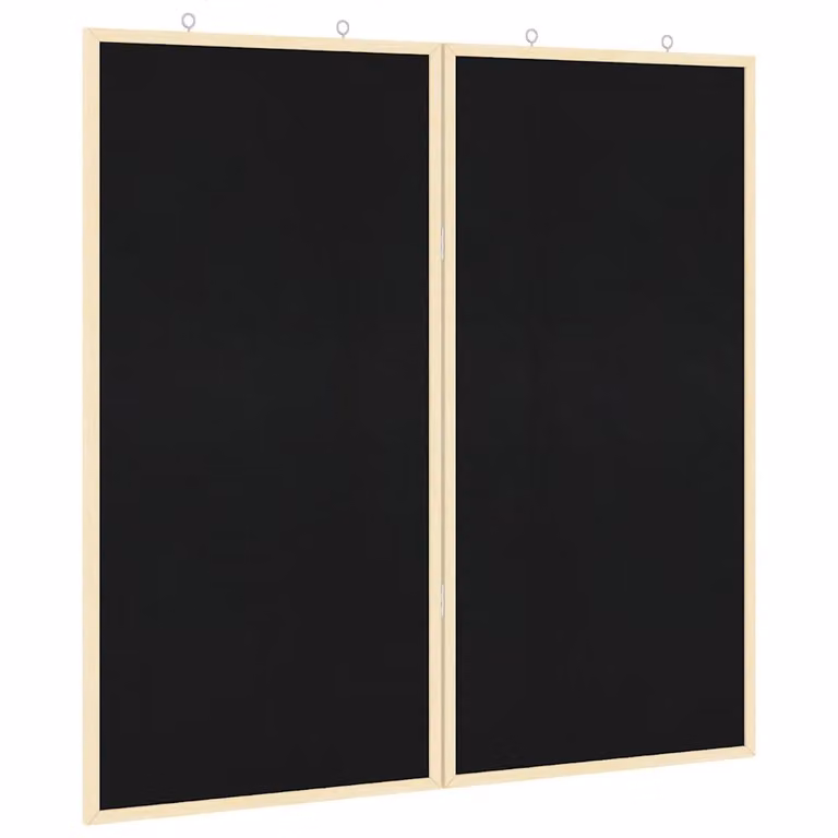 Tablero de anuncios vidaXL de madera de pino y tela negra para montaje en pared An/Al: 80 x 80 cm, Grosor: 1.4 cm