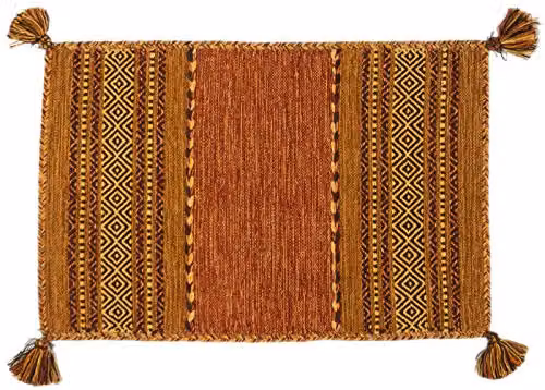Alfombra Kilim Lory de Galleriafarah1970, diseño tribal étnico de algodón hecho a mano, An/P: 230 x 160 cm