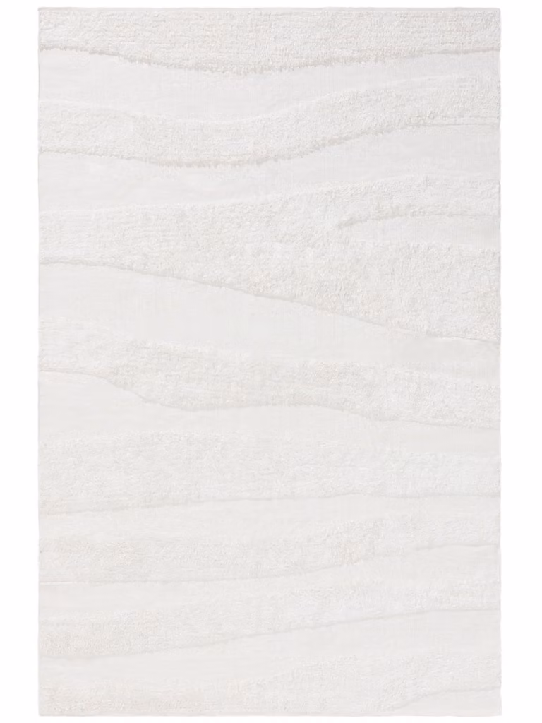 Alfombra de algodón orgánica Benuta con diseño abstracto en beige y blanco, An/P: 160 x 230 cm