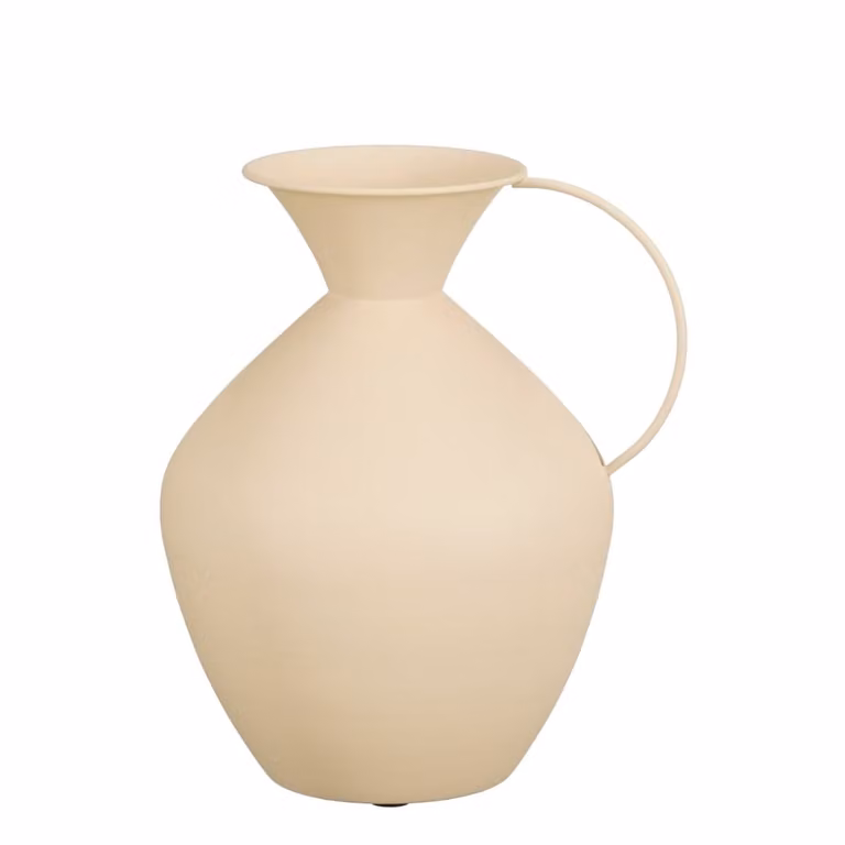 Florero Hygge de Mica Decorations en color blanco roto y beige, An/P/Al: 22 x 26 x 30.5 cm