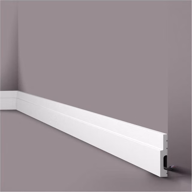 Moldura decorativa NMC Wallstyl Noel Marquet blanca de diseño moderno para techo o rodapié