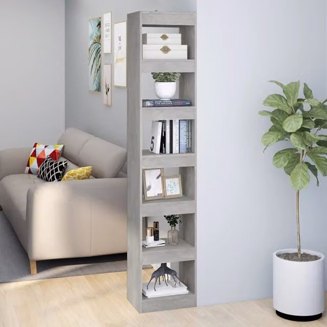vidaXL Estantería divisor de espacios gris mate An/P/Al: 40 x 30 x 198 cm