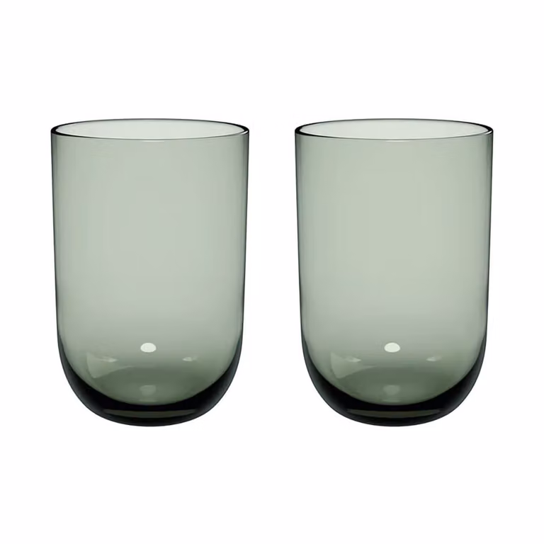 Set de 2 vasos altos Like de Villeroy & Boch en color verde sage, capacidad 385 ml