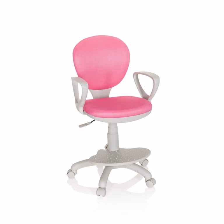 Silla de escritorio giratoria para niños Kid Colour G1 de hjh office en tela rosa y gris