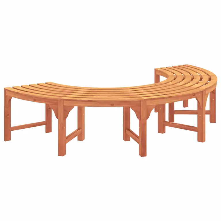 vidaXL Banco de Árbol para 4 Personas en Madera de Teca Tratada, Color Marrón, An/P/Al: 210 x 80 x 45 cm