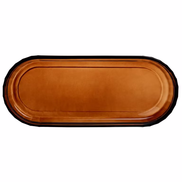 Bandeja rectangular de vidrio color marrón Maisons du Monde An/P/Al: 27,5 x 11,5 cm