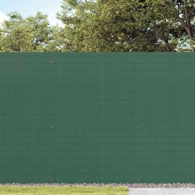Valla de jardín de doble cara SYFAX de PVC verde opaco, Al x An: 5 x 1,8 m