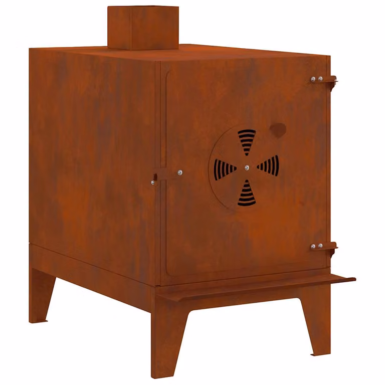 Chiminea de camping vidaXL en acero corten color marrón An/P/Al: 35 x 50 x 60 cm