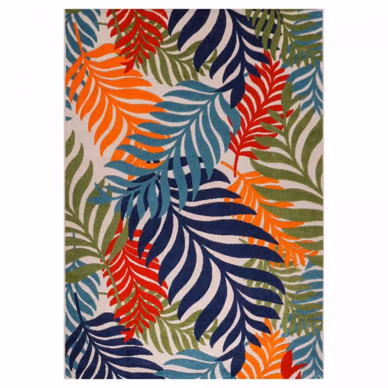 Alfombra kilim Un amour de tapis para exterior en azul, rojo y multicolor, An/P: 160 x 230 cm
