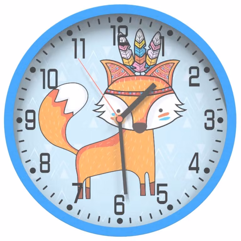 Reloj de pared analógico silencioso vidaXL en azul con cristal y poliestireno, Diámetro: 25,5 cm