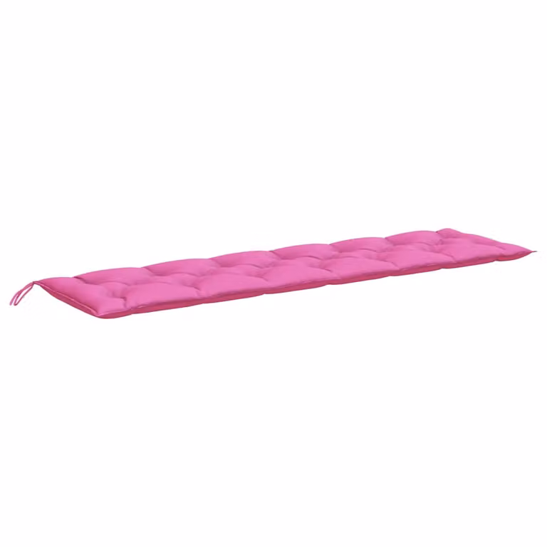 Cojín para banco de jardín vidaXL en color rosa, resistente al agua y a los rayos UV, An/P/Al: 200 x 50 x 7 cm
