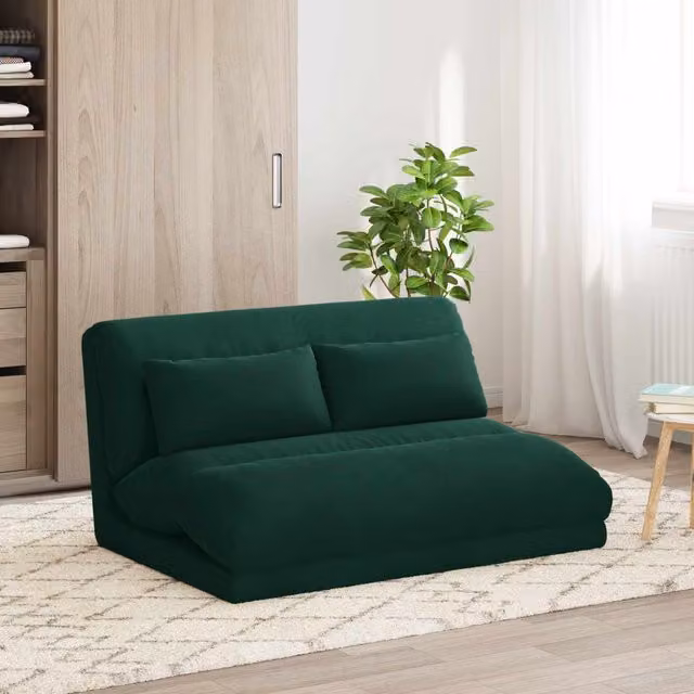 Sillón relax ajustable vidaXL de terciopelo verde con reposabrazos