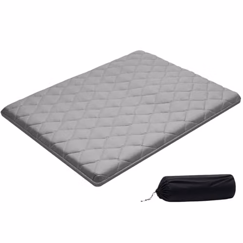 Colchón Futón Japonés VEVOR Plegable de Espuma Gris para Meditación y Yoga, An/P: 203.2 x 152.4 cm
