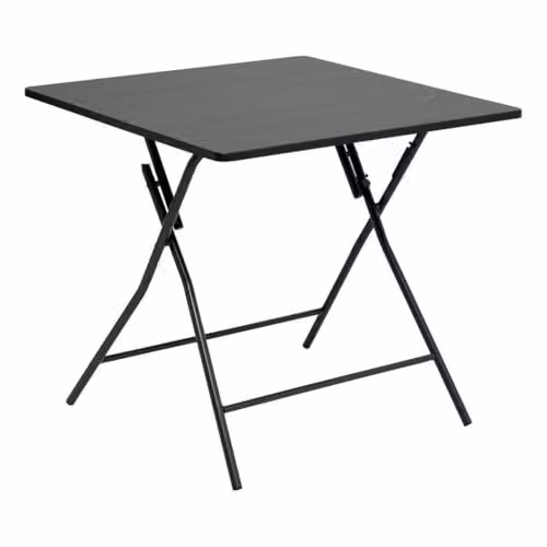Five Mesa Auxiliar Plegable de MDF y Metal en Color Negro, An/P/Al: 80 x 80 x 75 cm