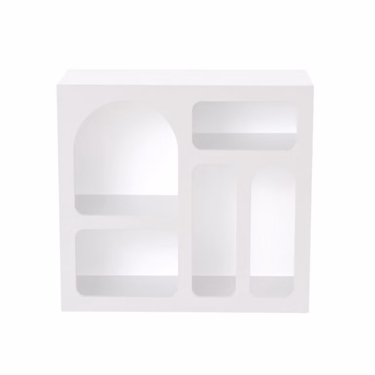 Estantería Calicosy moderna de 5 nichos en color blanco para salón An/P/Al: 80 x 37 x 74 cm