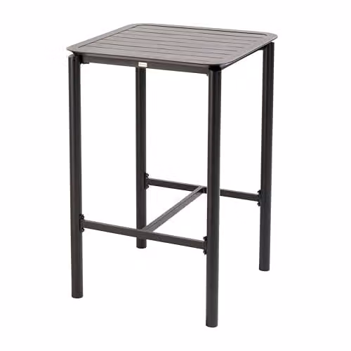 Oviala Mesa alta para terraza de aluminio negro mate An/P/Al: 70 x 70 x 105 cm