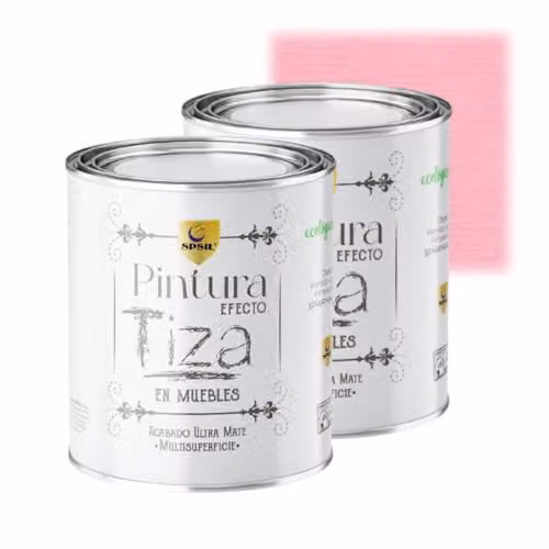 Pintura a la tiza SPSIL Rosa Floral para madera, metal y yeso, acabado mate, 2 x 750 ml