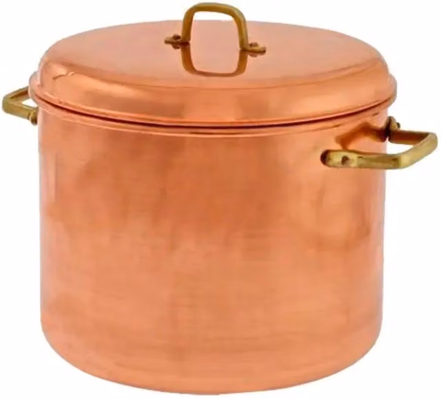 Olla de cobre ICH-ZAPFE con asas, color bronce, An/P/Al: 30 x 25 x 16 cm