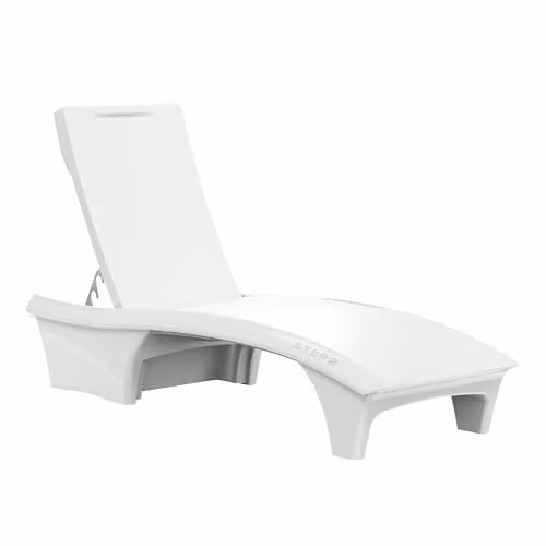 Tumbona de piscina Step2 Vero en plástico blanco con 5 posiciones y base lastrable para exterior y jardín