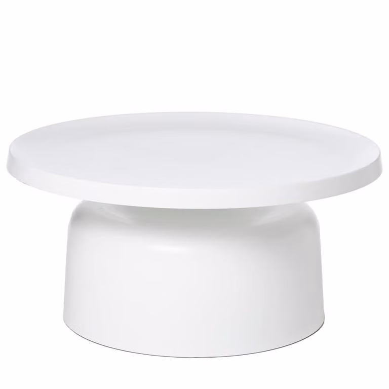 Mesa de centro redonda moderna KOKETTO HOME de metal blanca An/P/Al: 75 x 38 x 75 cm