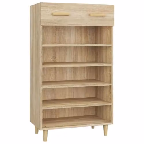 Armario zapatero escandinavo Helloshop26 en madera de roble color beige y marrón, An/P/Al: 60 x 35 x 105 cm