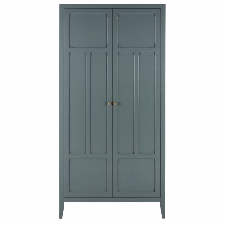 Armario infantil de Maison du Monde con 2 puertas batientes en color verde y gris de madera de pino y MDF