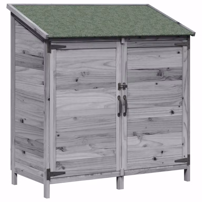 vidaXL Cobertizo de Jardín de Madera Gris An/P/Al: 106 x 56 x 113,5 cm
