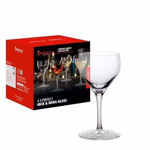 Juego de 4 copas de cóctel Spiegelau Perfect Serve Nick & Nora de cristal transparente, 150 ml