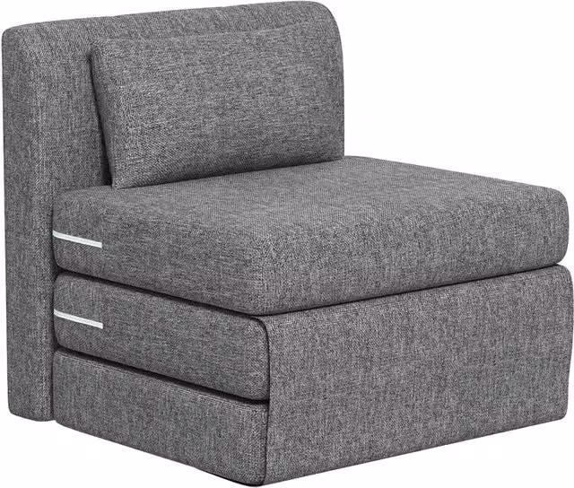 Sofá cama y silla de suelo NORTHIX en lino gris con estructura de metal y espuma para salón