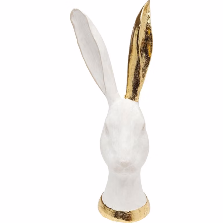 Figura decorativa de conejo Kare Design en color oro y blanco, Altura: 30 cm