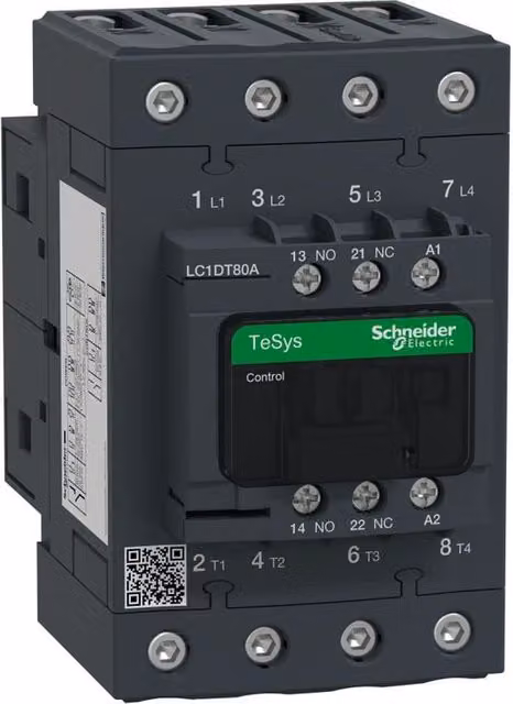 Contactor Schneider Electric Tesys D LC1DT80AM7 de 4 polos, 80 A, con bobina de 220 V CA, color gris