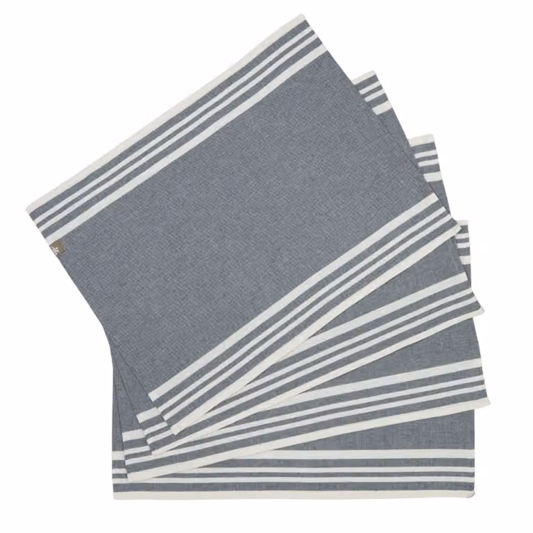 Set de 4 manteles individuales MAHDIA de algodón con diseño gráfico en color gris, An/P: 35 x 50 cm