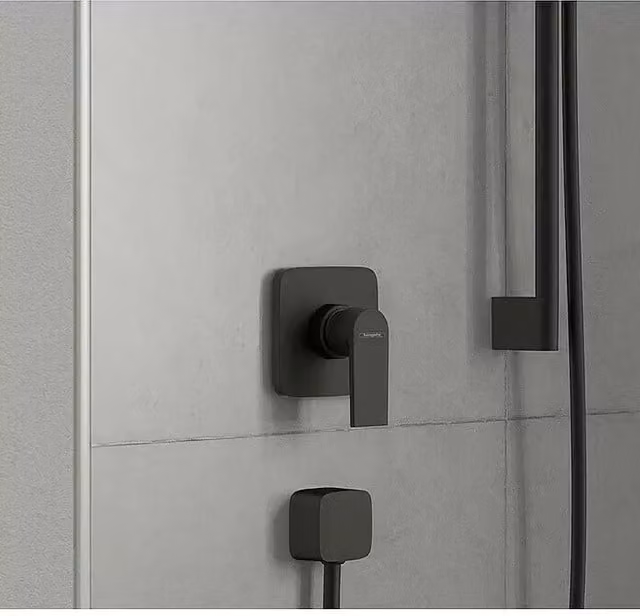 Grifo monomando para ducha empotrado Hansgrohe Vernis Shape en negro mate