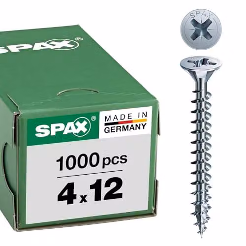 Tornillo para madera Spax de acero galvanizado, color plata, An/P/Al: 4,0 x 12 mm
