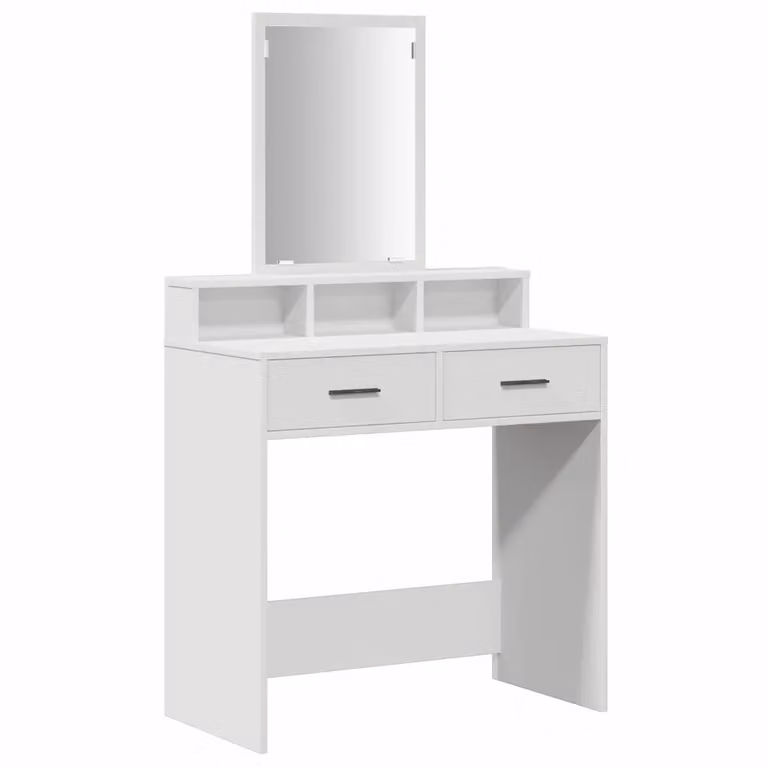 Mesa tocador moderna vidaXL en color blanco de madera de ingeniería, An/P/Al: 79 x 41 x 140 cm