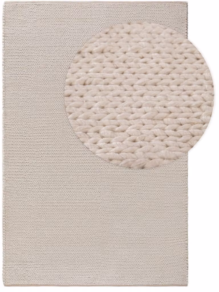Alfombra Benuta de lana y poliéster color beige, diseño minimalista y rectangular, An/P: 300 x 400 cm