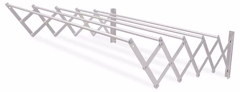 Secadora extensible para pared Amig en color plata con longitud de secado de 4 metros, An/P/Al: 80 x 14 x 3 cm