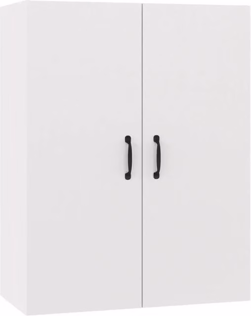 Armario colgante de pared Helloshop26 con diseño moderno en madera, color blanco, An/P/Al: 69,5 x 34 x 90 cm