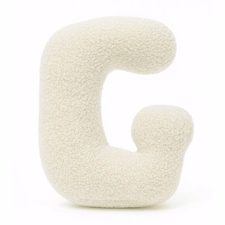 Cojín decorativo infantil MeowBaby de poliéster en beige y blanco, An/P/Al: 40 x 40 x 3.8 cm