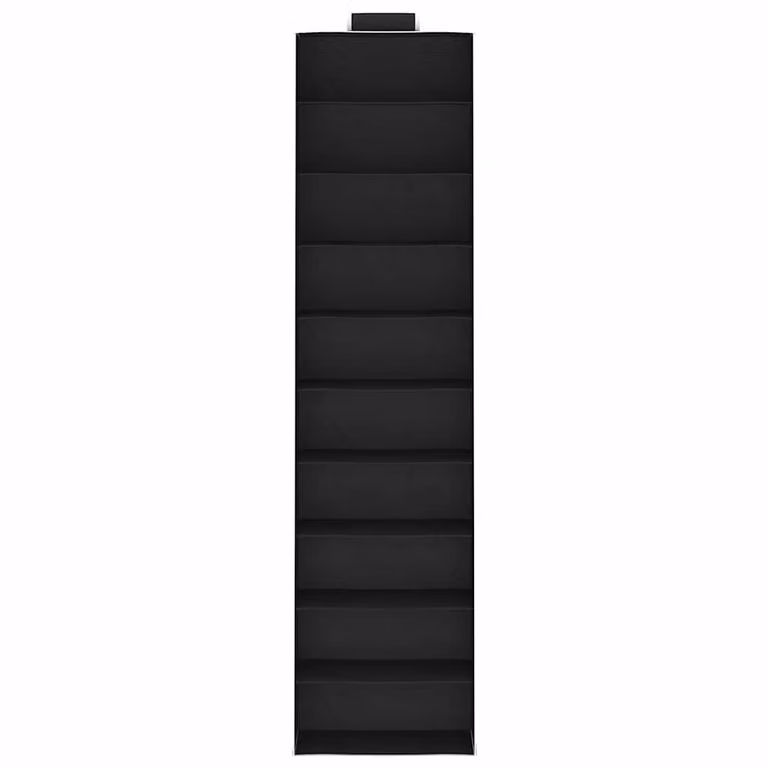 Pack de 2 organizadores de armario colgantes vidaXL con 10 estantes de tela en blanco y negro