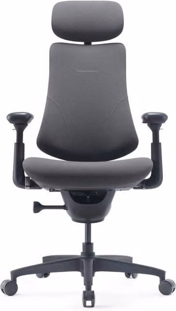Silla ergonómica de alta gama LiberNovo Omni Gen en color gris con reposacabezas y reposabrazos para oficina en casa