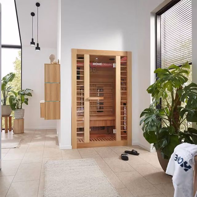 Cabina de infrarrojos REDSUN DELUXE M de madera color marrón para 2 personas An/P/Al: 120 x 105 x 190 cm