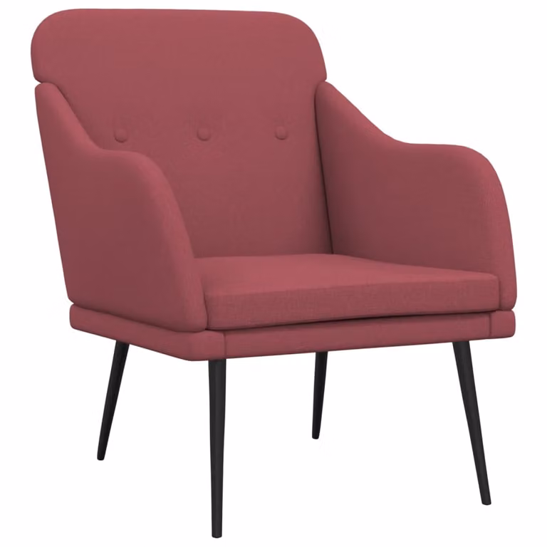 Sillón relax reclinable de tela rojo con otomana vidaXL An/P/Al: 63 x 76 x 80 cm