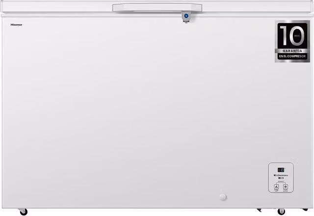 Congelador horizontal Hisense FT484D4AWLYD color blanco con descongelación manual y función super congelación