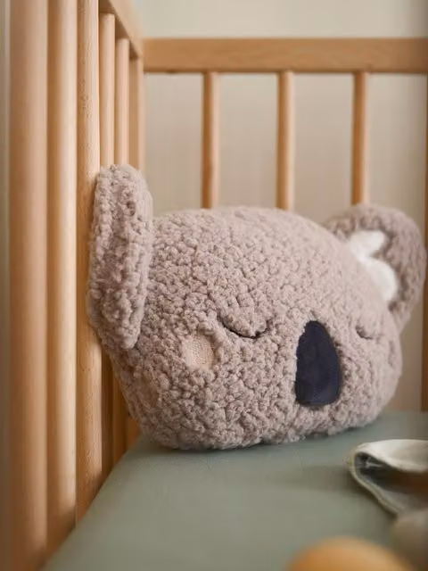 Cojín redondo de sherpa con diseño de koala gris Vertbaudet para niños
