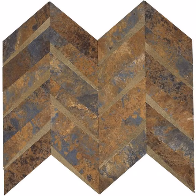 Lote de 2 pegatinas de pared con diseño geométrico de espiga en color marrón y multicolor de Atmosphera, An/P: 31 x 31 cm