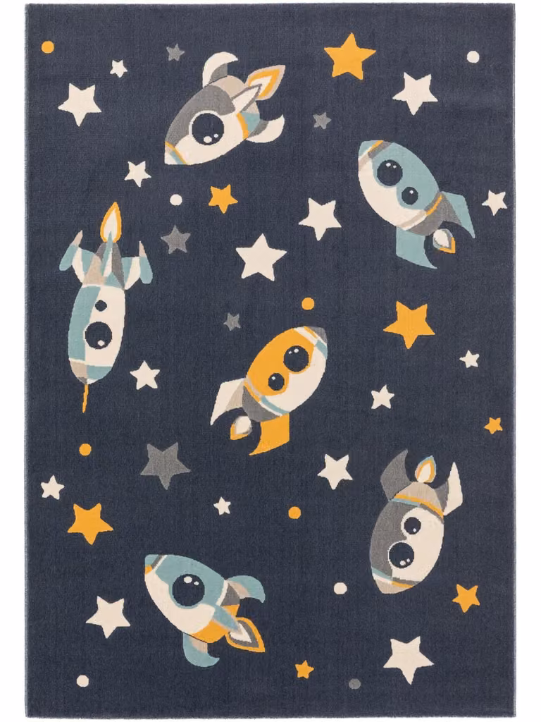 Alfombra para niños Benuta con diseño de estrellas en azul, An/P: 120 x 170 cm